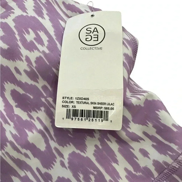 NWT Sage Collective One Piece Activewear Romper Lilac Purple Size XS Stretch - Picture 5 of 7